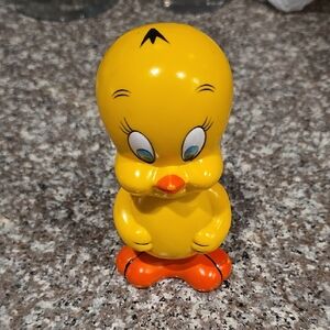 Vintage 1976 Yellow Tweety Bird Figurine Looney Tunes Bank Rare HTF